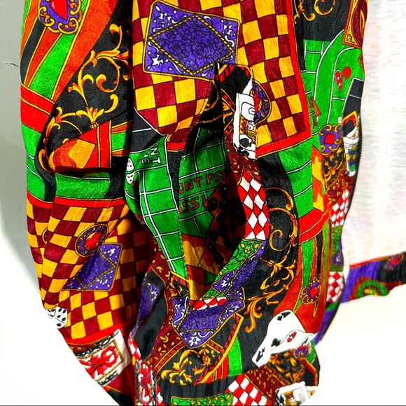 Vintage 80’s Avait Sportif Casino Print Zip Up Windbreaker w/ Crown Royal Patch - Picture 6 of 10